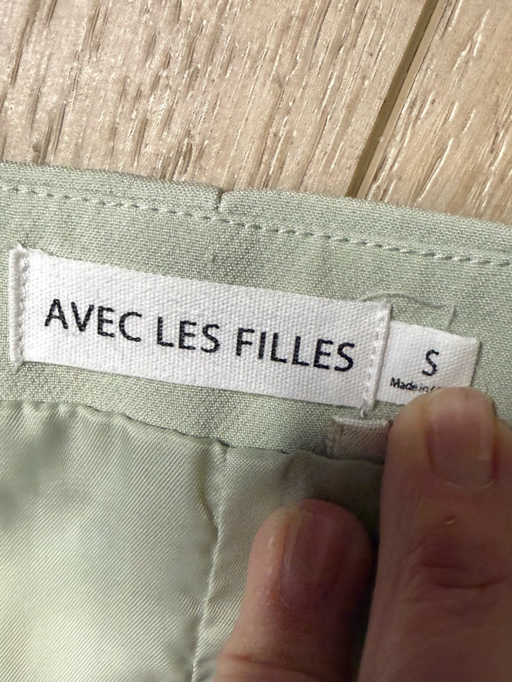 Avec Les Filles Button-up Crop Waistcoat Vest Light Sage Green Women’s Sz Small - Picture 3 of 4
